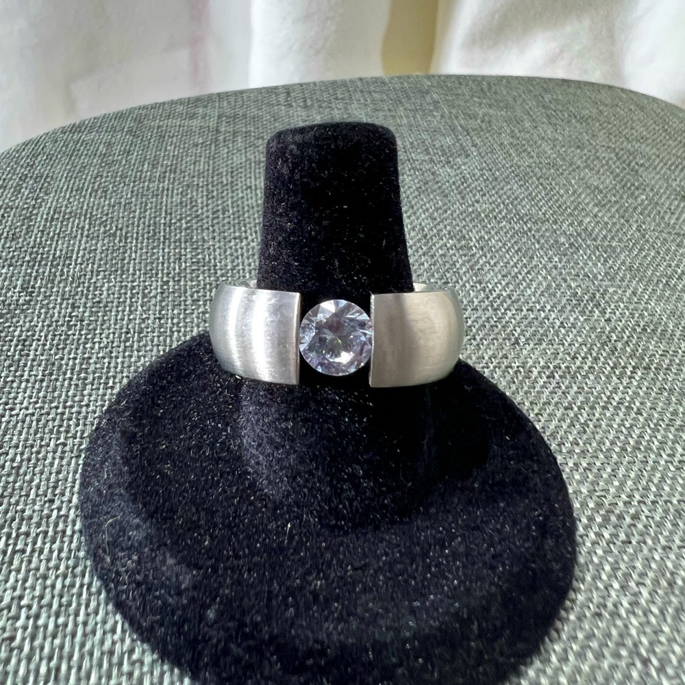 Fashion Jewelry Uniset Stainless Steel Ring, Statement Engagement Weddin☑️